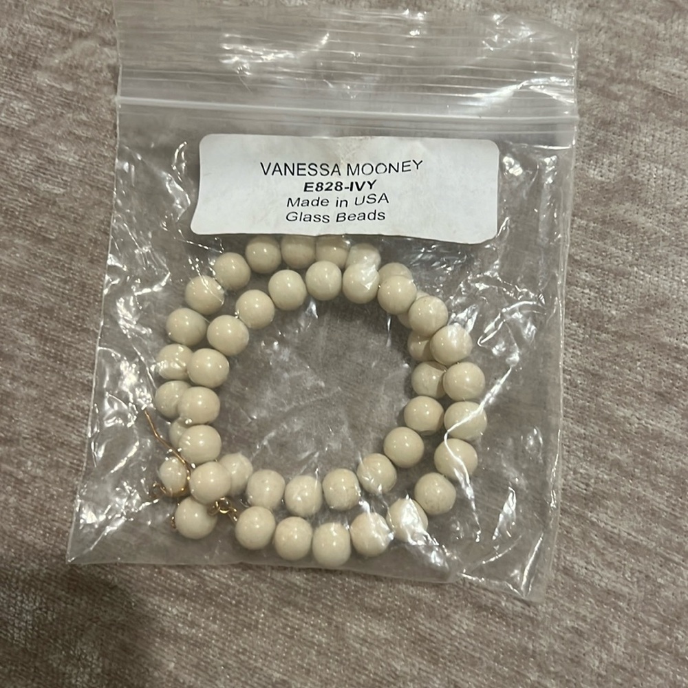 Brand New Vanessa Mooney glass bead hoop earings